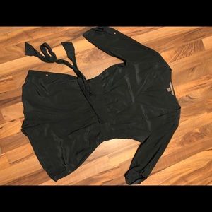 Romper 100% silk (juniors) hunter green